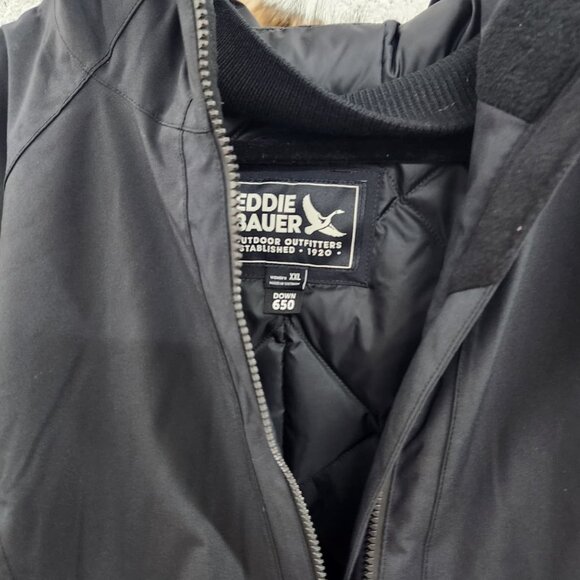 Eddie Bauer Women’s Faux Fur Collar Long Down Parka Coat – Black, XXL, Regular - Picture 10 of 13